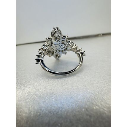 Ring Bomb Party Sz6 RBP Brilliant Blue Gem W/Rhodium P Band Costume Jewelry