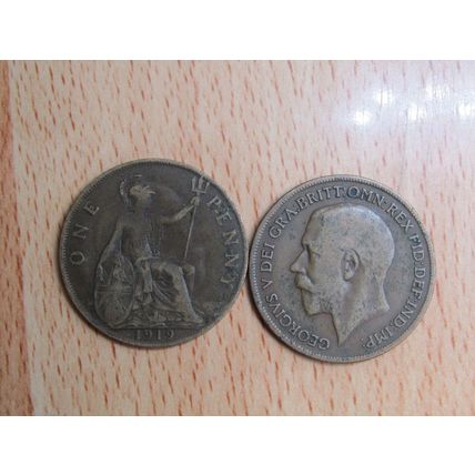 GB 1919 George V Penny Coin