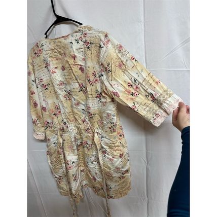 Vintage Floral Lace Kimono Robe Ivory Women's Size S