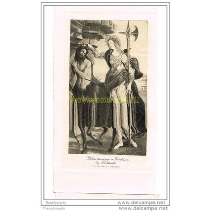 PALLAS TAMING CENTAUR, BOTTICELLI, FLORENCE, ITALY, c1895 , Illustration, 1920