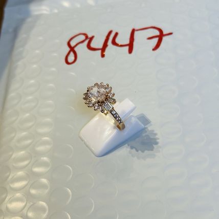 Bomb Party Sz7 Revealed BP Ring Fashion Jewelry RBP CZ Clusters Yellow Gold Pl