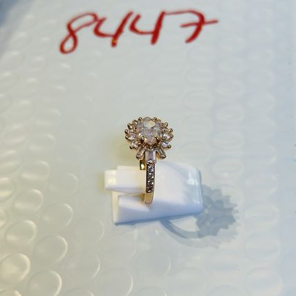 Bomb Party Sz7 Revealed BP Ring Fashion Jewelry RBP CZ Clusters Yellow Gold Pl