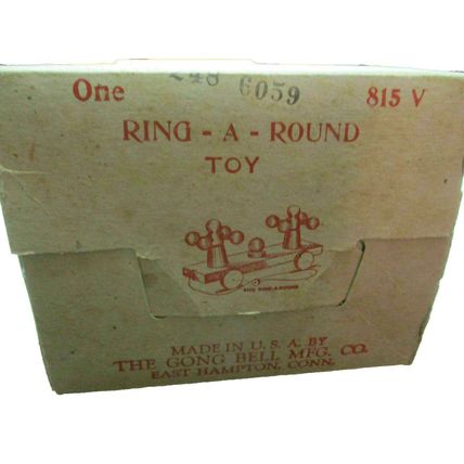 Vintage Gong Bell Company Ring a Round Pull or push Toy made in USA 815V