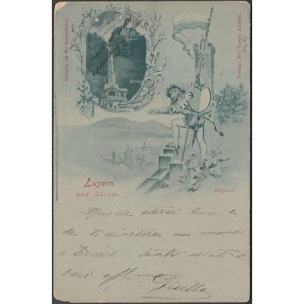 Chemin de Fer Funiculaire, Luzern und Gütsch, 1901 - Voege AK