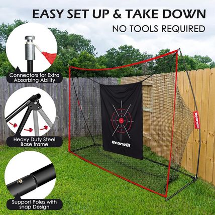 Golf Net, 10X7Ft Heavy Duty Golf Practice Nets with Mat, Target Cloth, 8 Tees, 6