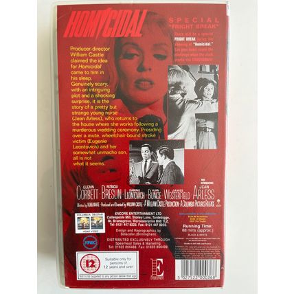 HOMICIDAL (1961) - UK VHS TAPE, 1995