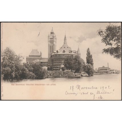 The Memorial Theatre, Stratford-on-Avon, Warwickshire, 1902 - Tuck's Postcard