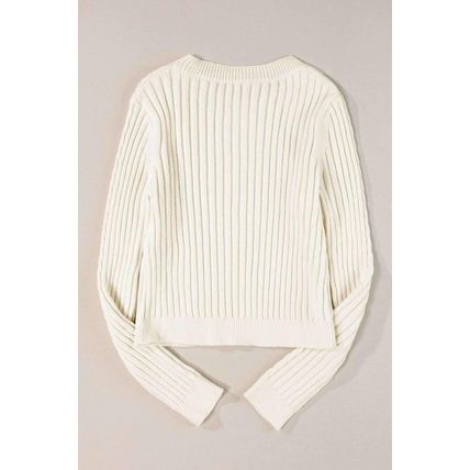 White Cable Knit Cropped Sweater