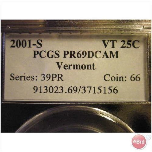 2001 S Vermont PCGS PR-69 DCAM (FREE SHIPPING)