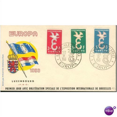 Luxembourg FDC 1958 - SG 640-642 - Europa 1958