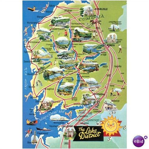 GB PC - The English Lake District, Cumbria Map - Dennis Productions