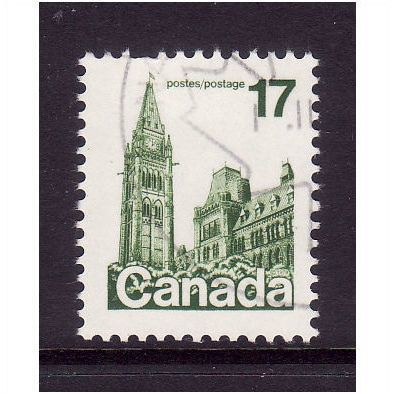 CANADA 1979 17c HOUSE OF PARLIAMENT GREEN SG 874 FINE USED #2