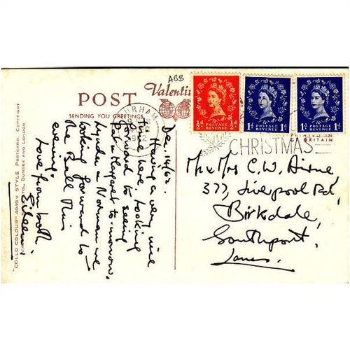 Colour Postcard - Durham Cathedral Valentine 9883