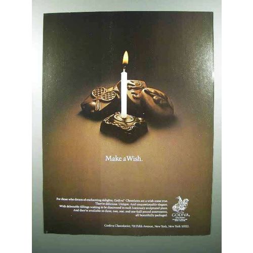 1980 Godiva Chocolate Ad - Make A Wish
