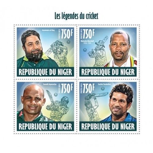 NIGER 2013 SHEET MNH CRICKET SPORTS DEPORTES 2