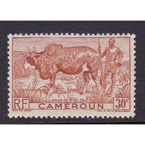 CAMEROUN / CAMEROON 1946 ZEBU & HERDSMAN 30c MINT SG233