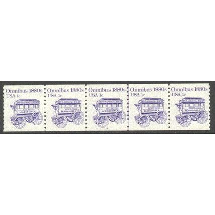 1897 1c Omnibus Fine MNH Dry Gum PNC 5/5 P0966