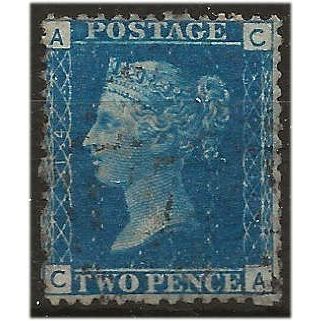 1858 SG47 2d Blue Plate 14 Fine Used Check Letters “CA” . .. .