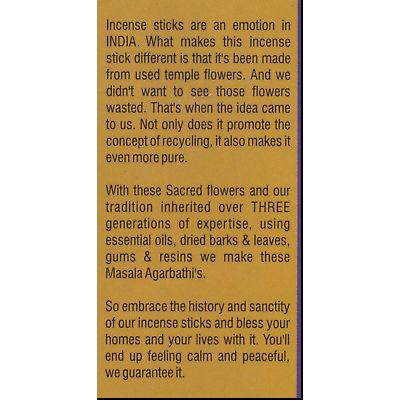 Patchouli Nag Champa, Namaste India Temple Bells Luxury Masala Incense, 15 Gram