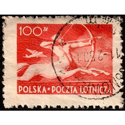 Poland 1948 Airmail - Centaur 100z Used Stamp