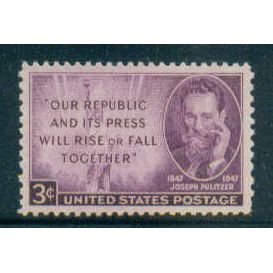946 3c Joseph Pulitzer Fine MNH MA0038