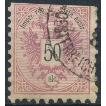 Coat of Arms: 50kr P9½ - Austria 1883 - Filler - MiNr 49A