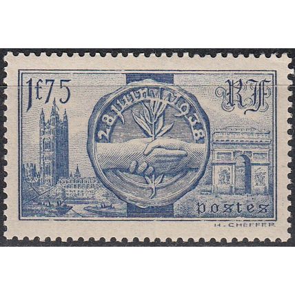 France 1938 Michel 431 Neuf ** Cote (2008) 1.40 € Visite souverains brittaniques