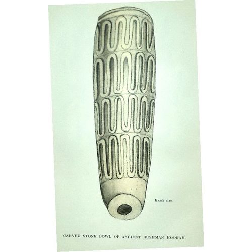 Antique Engraving 1905 print African Bushman Stone Hookah Lithograph ARt decor