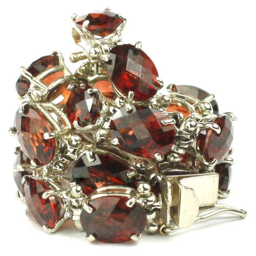 Mozambique Garnet, 925 Sterling Silver Bracelet, SB002