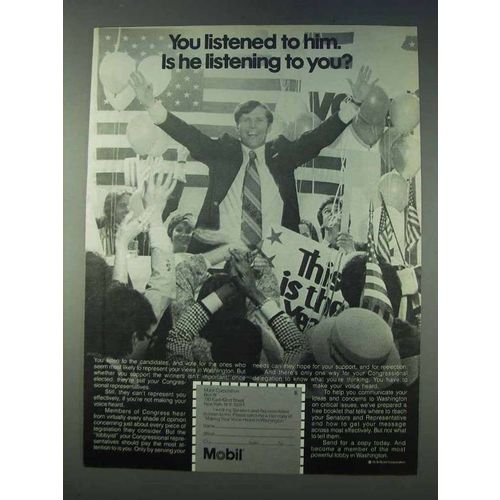 1978 Mobil Oil Ad - You Listened To Him