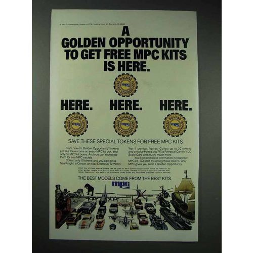 1983 MPC Model Kits Ad - A Golden Opportunity is Here