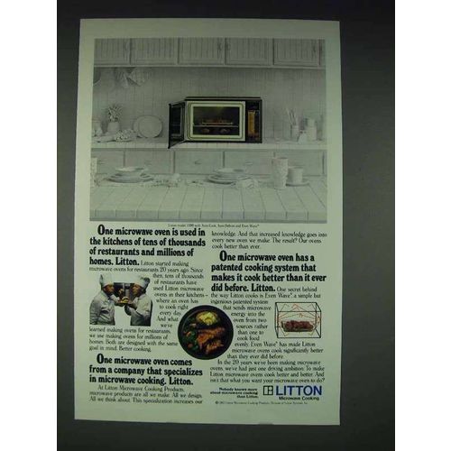 1983 Litton 1590 Microwave Oven Ad - In Restaurants