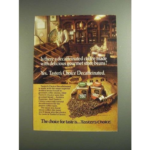 1984 Taster's Choice Coffee Ad - Delcious Store Beans