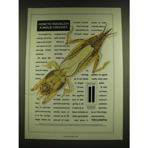 1990 Ciba-Geigy Triumph Ad - how to squelch a mole cricket