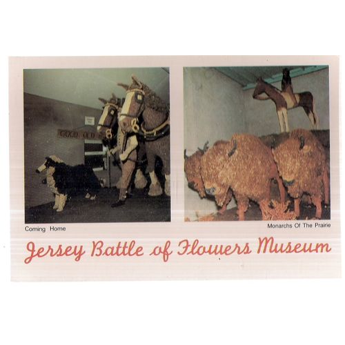 JERSEY BATTLE OF FLOWERS MUSEUM, CHANNEL ISLES unused postcard multiview =