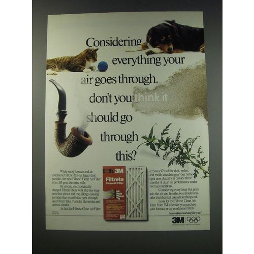 1991 3M filtrete Clean Air Filter Ad - Everything Your Air Goes Through