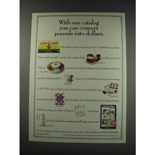 1991 Land O Lakes Butter Ad - with our catalog you can convert pounds