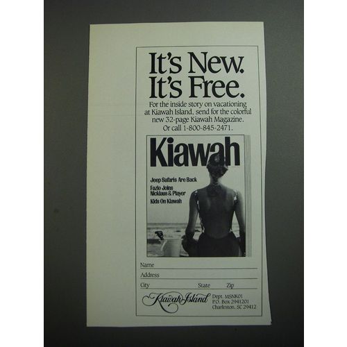 1989 Kiawah Island, South Carolina Tourism Ad - It's new. It's free