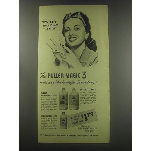 1945 Fuller Advertisement - Self-Shine Wax, Cleaneze and Wax Polish
