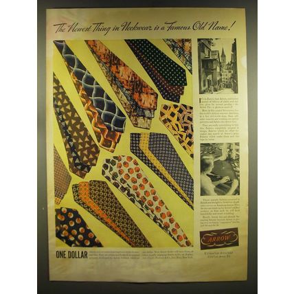1937 Arrow Ties Ad - The newest thing in neckwear is a famous old name
