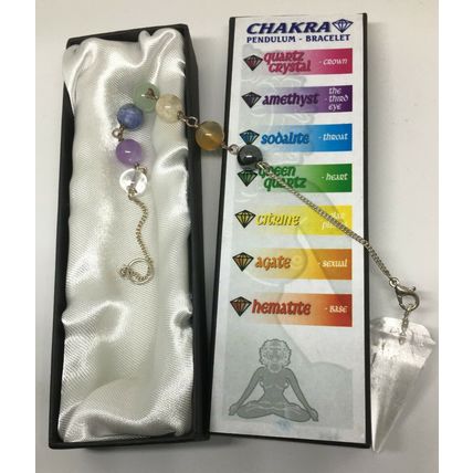 Chakra Pendulum Bracelet Clear Quartz