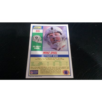 1990 Score Football Card # 086 Mike Dyal Excellent-Mint (6) Los Angeles Raiders