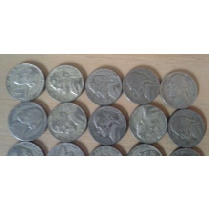 Lot of Forty U.S. Wartime Silver Nickels