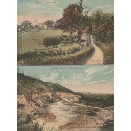 Cassel 2x Chemin Rouge Mont French Old Postcard s