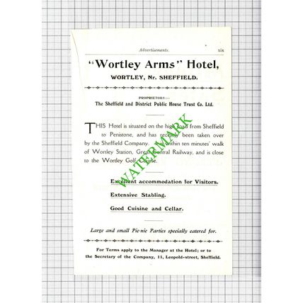 Wortley Arms Hotel Sheffield Small Advert - 1908 Cutting