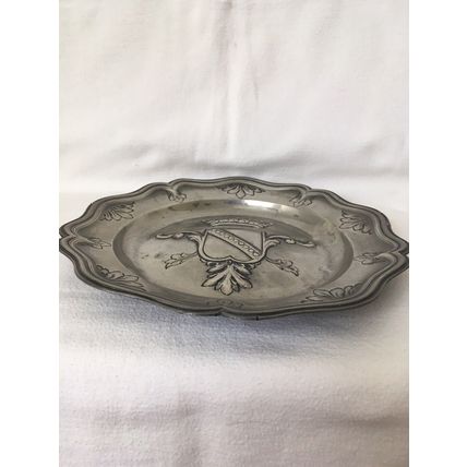 Rococo Style Pewter Tray Fruit Tray Wall Plaque Collectable Vintage