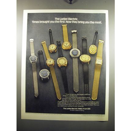 1972 Ladies' Electric Timex Watch Ad - Timex brought you the first