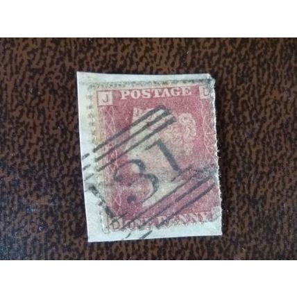 1864-79 GB Queen Victoria 1d red used stamp SG44 Plate 173 JD 131 Edinburgh