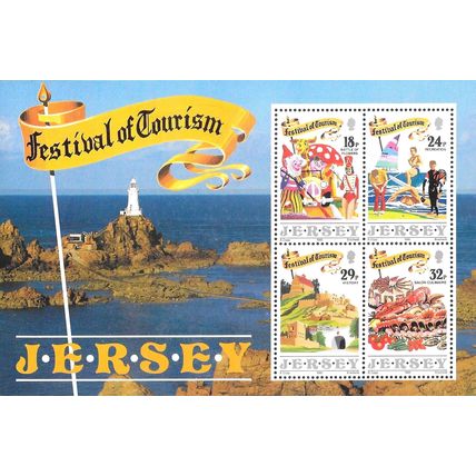 SG 525 JERSEY 1990 Festival of Tourism Mini-sheet - - um NB1-4