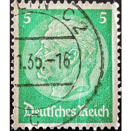 STAMP GERMAN EMPIRE SG496B 1934 497B 6pfg Paul von Hindenburg Used